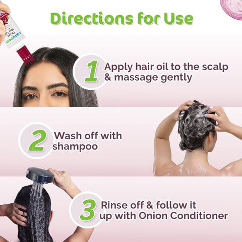 Mamaearth Anti Hair Fall Spa Kit with Onion Extract - 150ml Oil, 250ml Shampoo & Conditioner - Image 7