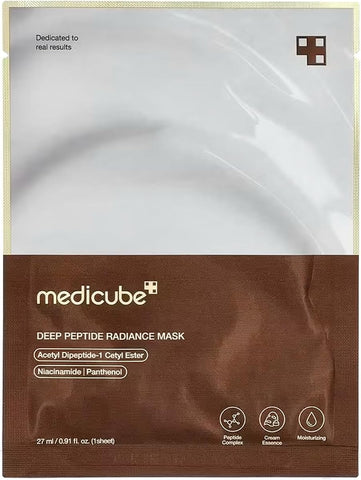 Medicube Deep Peptide Radiance Mask Sheet - Peptide-Infused, Radiance-Boosting, 27ml