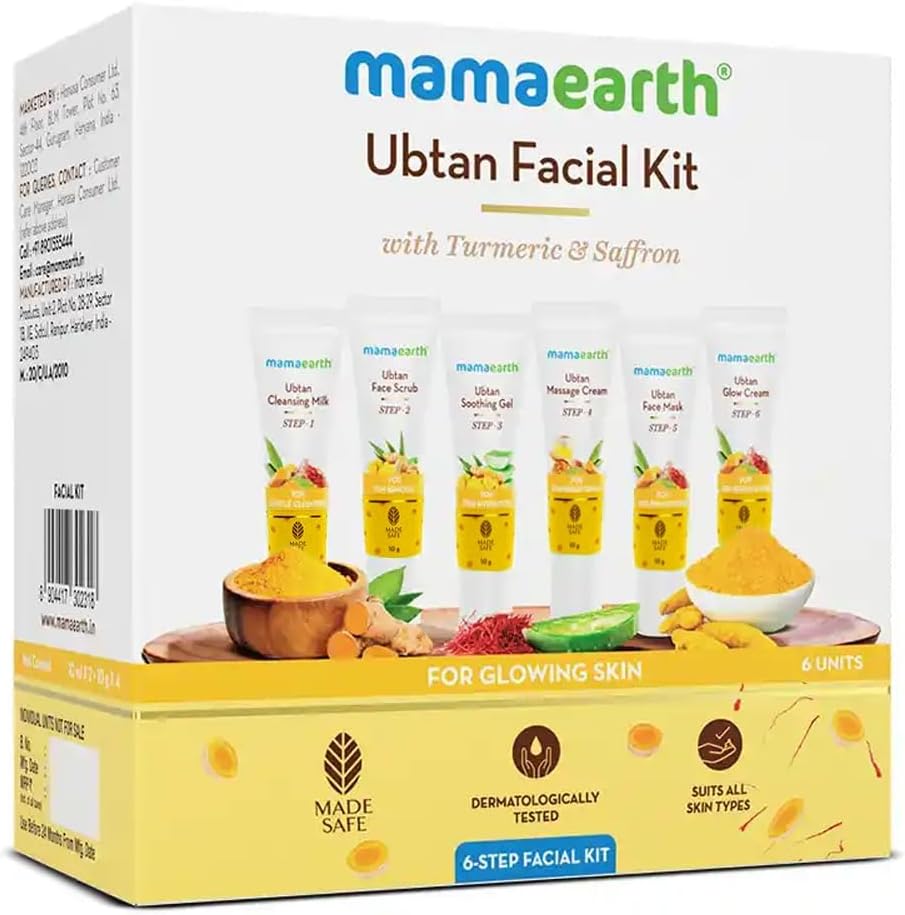 Mamaearth Ubtan 6 Step Facial Kit - Turmeric & Saffron, 60g