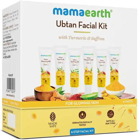 Mamaearth Ubtan 6 Step Facial Kit - Turmeric & Saffron, 60g