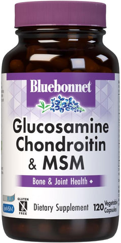 Bluebonnet Glucosamine Chondroitin & MSM - Vegetable Capsules, 120 Count