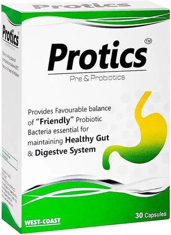 Protics Pre-Probiotic Capsules - Gut Health Support - 30 Count