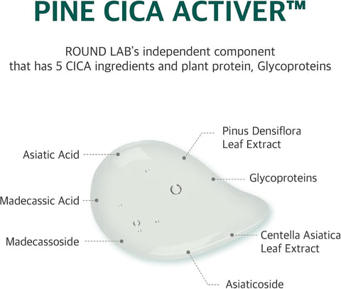 Round Lab Pine Calming Cica Sheet Mask - 5-CICA Ingredients, 27ml, 10-pack - Image 4