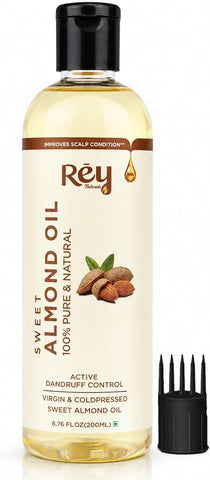 ReyNaturals Sweet Almond Oil - Virgin & Cold Pressed, 200ml