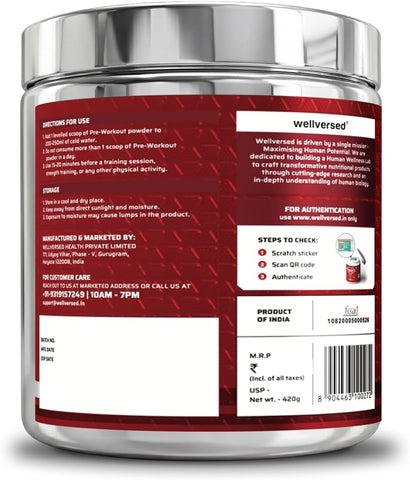 Wellcore Dynamite Pre-Workout Watermelon Ice - Citrulline Complex, 420g - Image 4