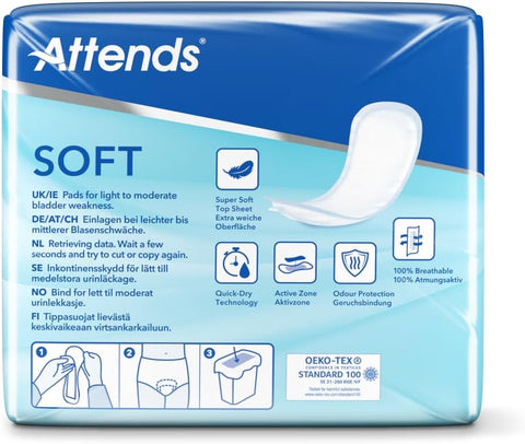 Attends Soft 4 Super Pads - Discreet Bladder Protection - 12 x 10 - Image 3