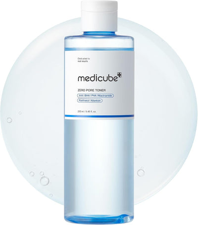Medicube Zero Pore Toner - Exfoliating Blue Water Toner with AHA, BHA, PHA, Niacinamide - 250ml