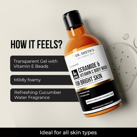 Dr. Sheth's Ceramide & Vitamin C Body Wash - Nourishing, Brightening - 250mL - Image 8