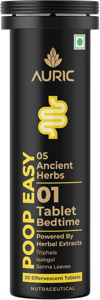 Auric Poop Easy Effervescent Tablets - Ayurvedic Blend, 20-Pack