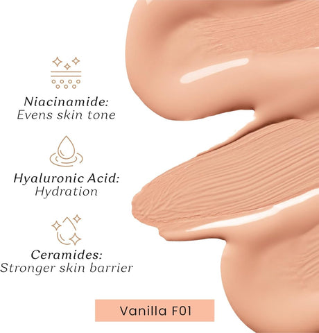 Color Cupid Truly Me Foundation with Hyaluronic Acid - Vanilla F01, 30ml - Image 5