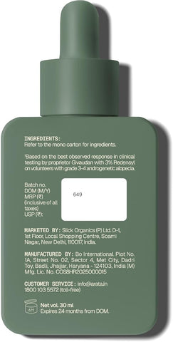 Arata Intensive Hair Growth Serum - 3% Redensyl, 3% Procapil, 5% Capixyl - 30ml - Image 7