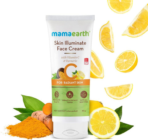 Mamaearth Skin Illuminate Face Cream with Vitamin C & Turmeric - 80g - Image 2