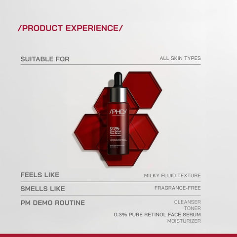PHD 0.3% Pure Retinol Face Serum with Bakuchiol & Peptides - 30ml - Image 6
