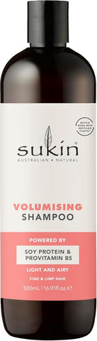 Sukin Volumising Shampoo - Sulphate Free, Strengthens with Rice Protein - 500ml