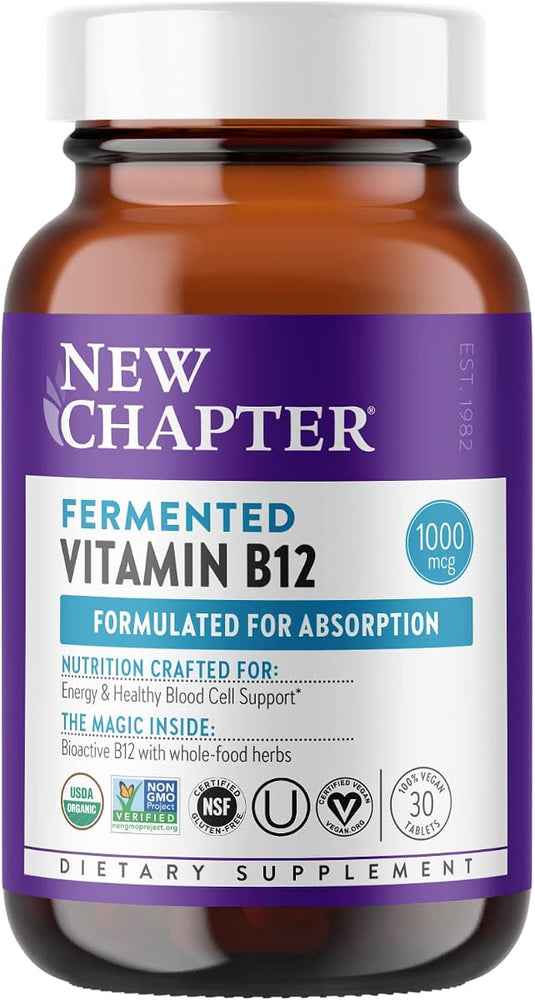 New Chapter Fermented Vitamin B12 Tablets - 1000mcg, 30 Count