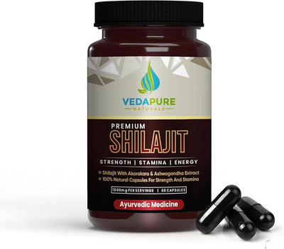 Vedapure Shilajit with Safed Musli & Ashwagandha - 1000mg, 60 Capsules