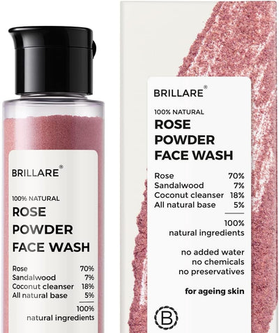 Brillare Rose Powder Face Wash with Sandalwood & Coconut - 30g
