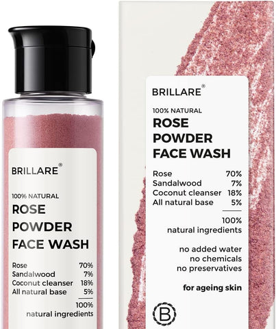 Brillare Rose Powder Face Wash with Sandalwood & Coconut - 30g