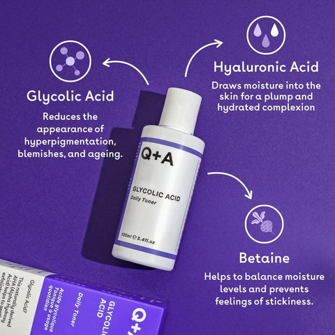 Kuwa Supplements Glycolic Acid Daily Facial Toner with Hyaluronic Acid & Betaine - 100ml - Image 4