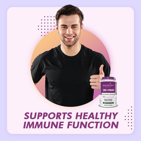 HealthyHey Zinc Citrate - Supports Immune System - 120 Veg Capsules - Image 3