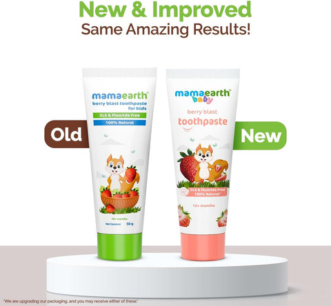 Mamaearth 100% Natural Kids Toothpaste - Berry Blast with Aloe Vera & Xylitol, 50g - Image 3