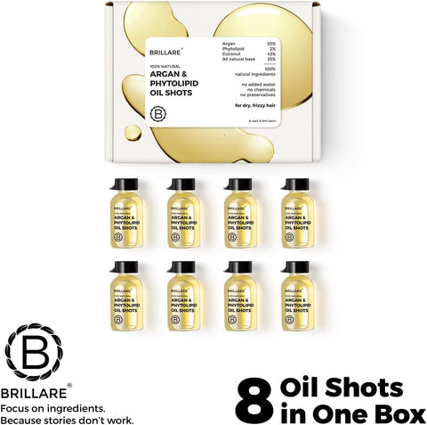 Brillaire Argan & Phytolipid Oil Shots - Natural Hair Treatment, No Chemicals, 8x6ml - Image 7