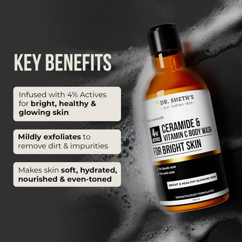 Dr. Sheth's Ceramide & Vitamin C Body Wash - Nourishing, Brightening - 250mL - Image 5