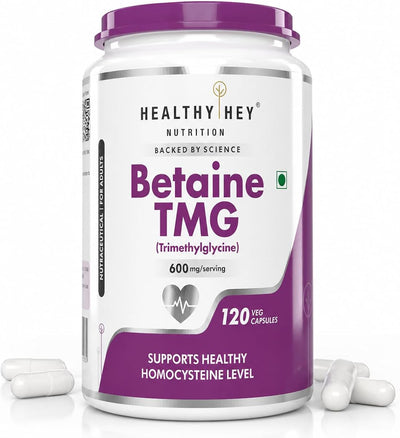 HealthyHey Betaine Trimethylglycine (TMG) - 120 Vegetable Capsules