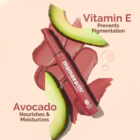 Mamaearth Moisture Matte Lipstick with Avocado Oil & Vitamin E - Bubblegum Nude - 2g - Image 4