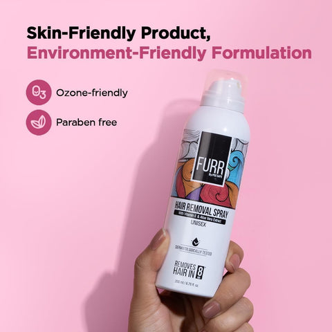 Pee Safe FURR Hair Removal Spray - 200ml, Aloe Vera & Vitamin E Formula - Image 5