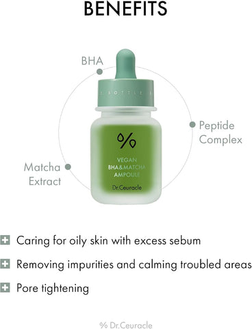 Dr.Ceuracle Vegan BHA & Matcha Face Serum - Exfoliating & Detoxifying - 30ml - Image 4