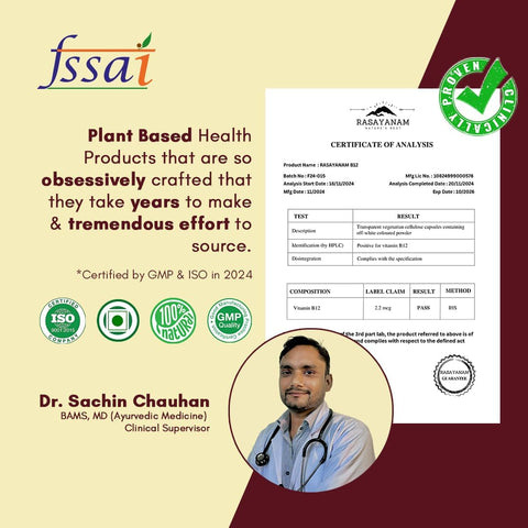 Rasayanam Plant Based Vitamin B12 120 Capsules