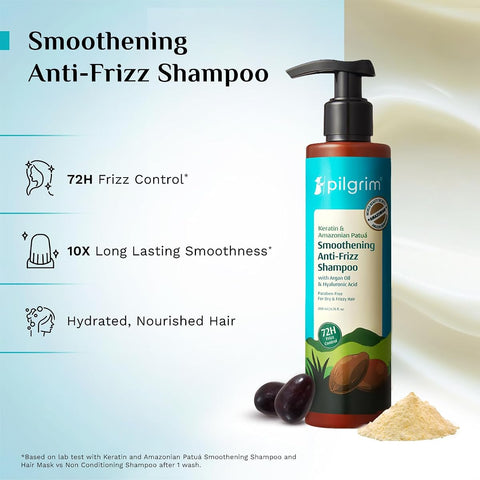 Pilgrim Keratin & Amazonian Patuá Smoothening Shampoo - Sulphate-Free, 200ml - Image 3