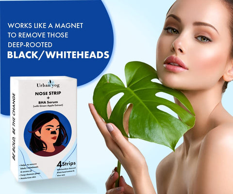 Urbanyog Nose Strips Black/Whitehead Remover + Bha Serum To Treat Pores