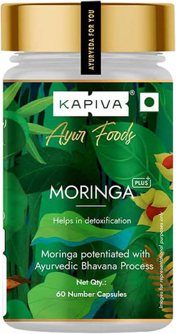 Kapiva Moringa Capsules 500mg - Ayurvedic Herbal Vitamins - 60 Veg Capsules
