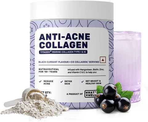 What's Up Anti Acne Collagen Powder - Black Currant Flavour, 200g