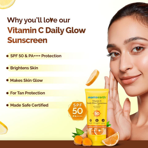 Mamaearth Vitamin C Daily Glow Sunscreen SPF 50, 50g - Image 2