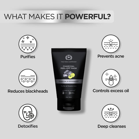 The Man Company Charcoal Peel Off Mask with Moringa & Gooseberry - 100g - Image 3
