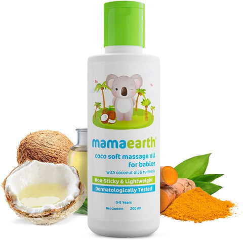 Mamaearth Baby Massage Oil with Coconut & Turmeric - 200ml - Image 2
