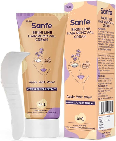 Sanfe Hair Removal Gel with Aloe Vera & Coconut Extracts - 100ml