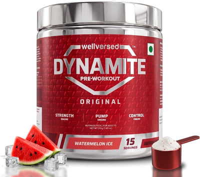 Wellcore Dynamite Pre-Workout Powder, Watermelon Ice - 210g