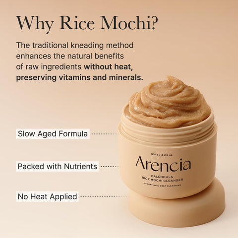 Arencia Calendula Rice Mochi Cleanser - Deep-Cleansing Cream, 120g - Image 8