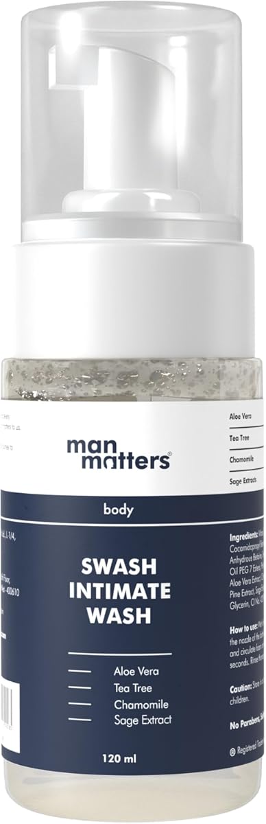 Man Matters Intimate Wash - Aloe Vera & Tea Tree, pH Balanced, 120ml