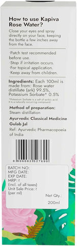 Kapiva Rose Water Face Moisturiser - Organic Damask Roses, 200ml - Image 7