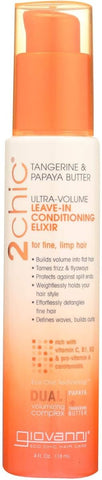 Giovanni 2chic Ultra Volume Leave-In Conditioner with Tangerine & Papaya Butter - 4 Oz, Pack of 4
