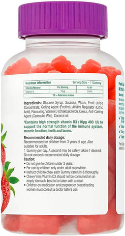 Chewy Vites Kids Vitamin D3 Gummies - Vegan, 400 IU, 60 Count - Image 2