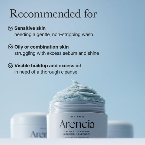 Arencia Fresh Blue Hyssop Rice Mochi Face Cleanser - Exfoliating Scrub 120g - Image 7