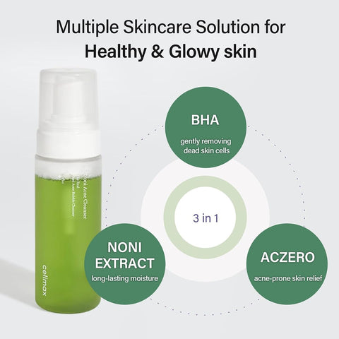 CELIMAX Noni Acne Bubble Cleanser - Mild Formula Face Wash, 155ml - Image 2