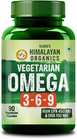 Himalayan Organics Vegan Omega 3 6 9 Supplement – 90 Veg Capsules