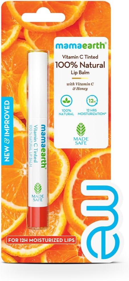 Mamaearth Vitamin C Tinted Lip Balm - 100% Natural, 2g Blister Pack